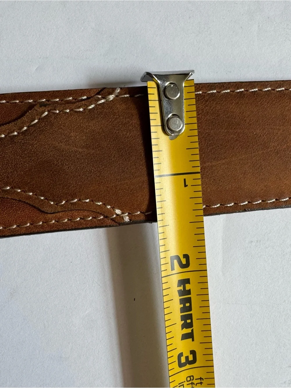 Justin Brown Top Grain Leather Western Cowboy Belt Made USA Mens Size 38 Ranch